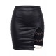 Jupe courte noire Elena fendue sur le côté - LDC08BLK