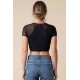 Top court noir échancré sur le devant - LTK1-BLK