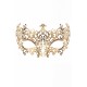 Masque vénitien Chiara rigide doré avec strass - HMJ-016B