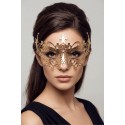 Masque vénitien Lucia rigide doré avec strass - HMJ-030B