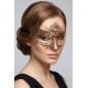 Masque vénitien Ornella rigide doré avec strass - HMJ-031B