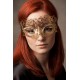 Masque vénitien Giulia rigide doré avec strass - HMJ-035B