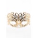 Masque vénitien Giulia rigide doré avec strass - HMJ-035B