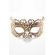 Masque vénitien Alba rigide doré avec strass - HMJ-039B