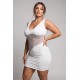 Robe blanche large décollectée Olivia - LDR4WHT
