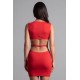Robe rouge large décollectée Olivia - LDR4RED