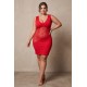 Robe rouge large décollectée Olivia - LDR4RED