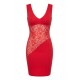 Robe rouge large décollectée Olivia - LDR4RED