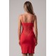 Robe décollectée rouge Emilia - LDR11RED