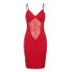 Robe décollectée rouge Emilia - LDR11RED