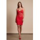 Robe décollectée rouge Emilia - LDR11RED