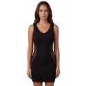 Robe noire avec ouverture filet sur les côtés - Léa - LDR6BLK