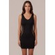 Robe noire avec ouverture filet sur les côtés - Léa - LDR6BLK
