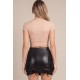 Jupe courte simili cuir noir Paula - LSL1-SBLK