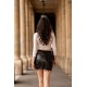 Jupe courte simili cuir noir Paula - LSL1-SBLK