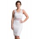 Robe sensuelle et habillée avec maille transparente blanche - LDP1WHT