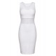 Robe sensuelle et habillée avec maille transparente blanche - LDP1WHT