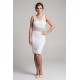 Robe sensuelle et habillée avec maille transparente blanche - LDP1WHT