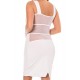 Robe sensuelle et habillée avec maille transparente blanche - LDP1WHT