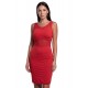 Robe sensuelle et habillée avec maille transparente rouge - LDP1RED