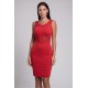 Robe sensuelle et habillée avec maille transparente rouge - LDP1RED