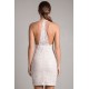 Robe blanche simili cuir et dentelle Sophia - LDL2WHT