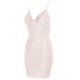 Robe blanche simili cuir et dentelle Sophia - LDL2WHT