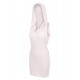 Robe blanche sensuelle avec capuche et bandeau poitrine Adriana - LDP2WHT