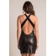 Robe noire simili cuir Margot - LDL3BLK