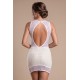 Robe simili cuir et dentelle blanche Lydia - LDL12WHT