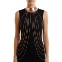 Tour de cou bijou avec chaines de corps doré - BCHA001GLD