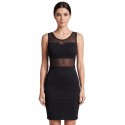 Robe cocktail avec maille transparente noire
