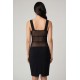Robe cocktail avec maille transparente noire