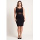Robe cocktail avec maille transparente noire