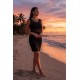 Robe cocktail avec maille transparente noire