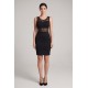 Robe cocktail avec maille transparente noire