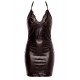 Robe cocktail simili cuir et dentelle