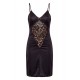 Robe cocktail noire empiècements dentelle